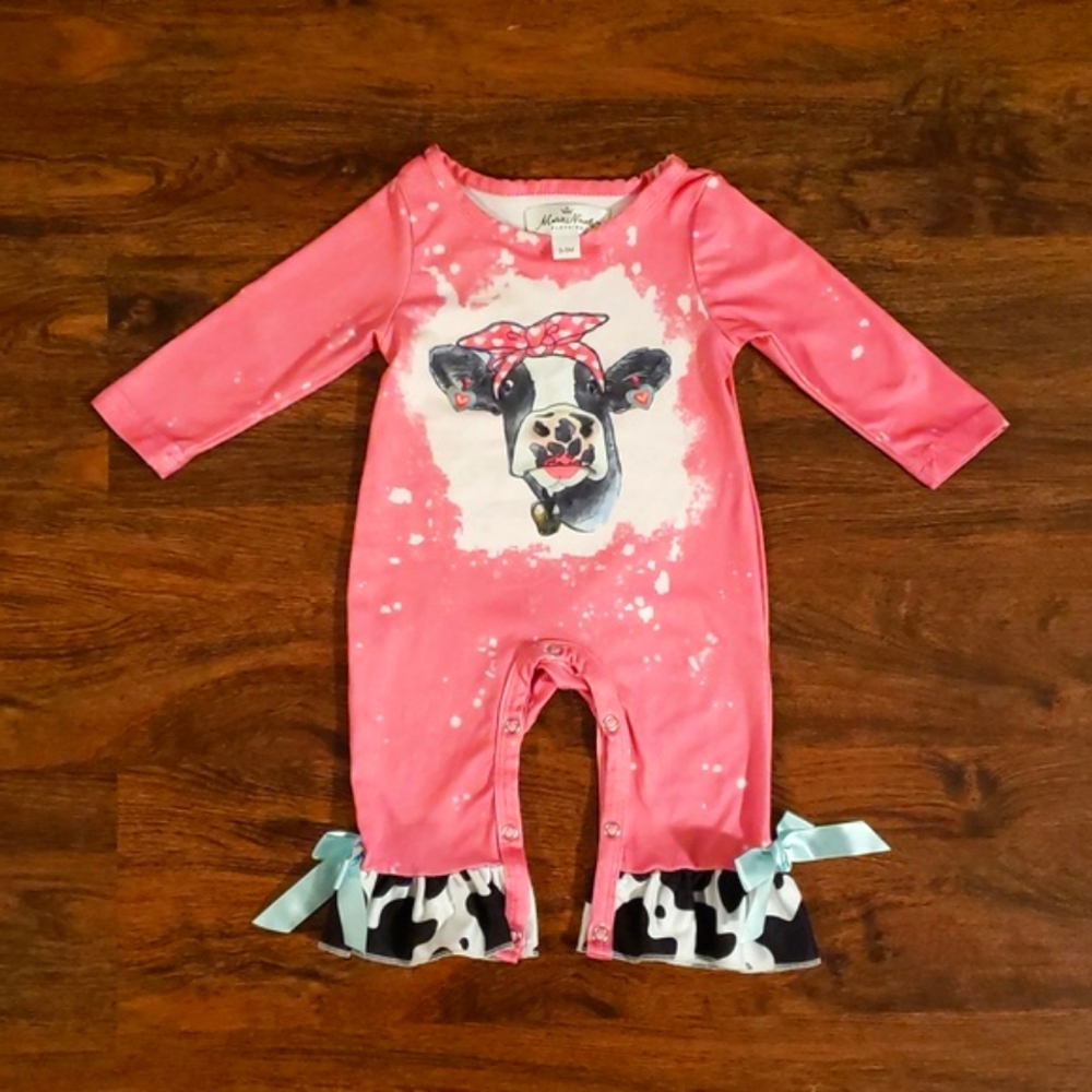 Cow Print Romper 0-3M